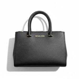Michael Kors Black Structured Leather Tote